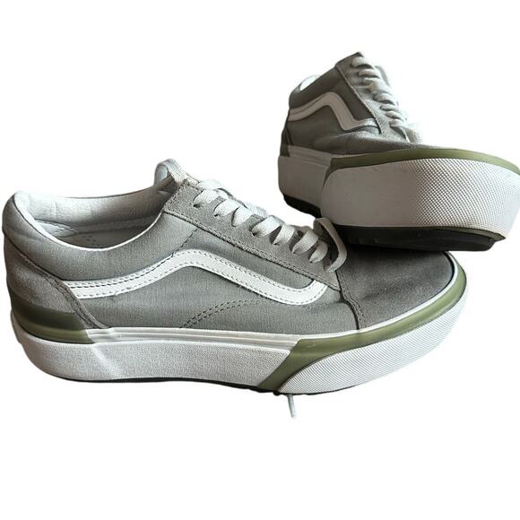 Vans Gray/Green Old Skool Platform Sneakers- 7.5M/9W - Picture 2 of 8